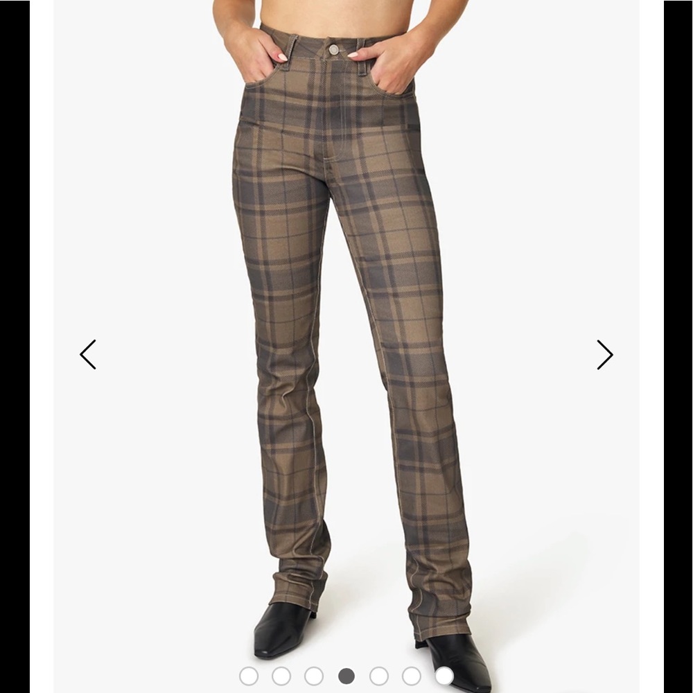 NWT,we wore what Plaid icon denim jean cool plaid light green/blue